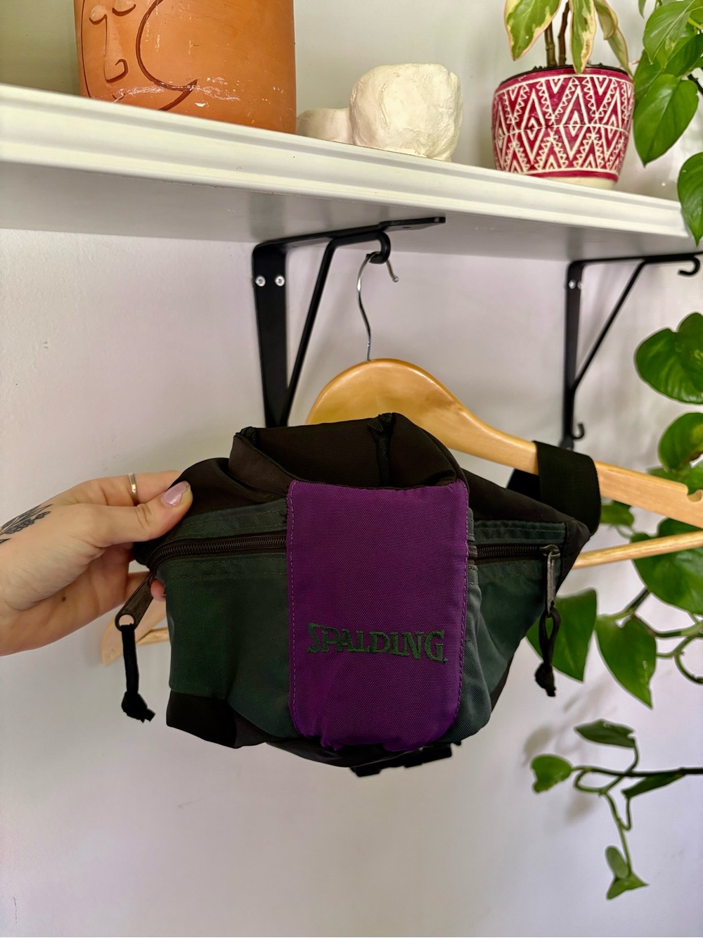 Spalding Green and Purple Fanny Pack